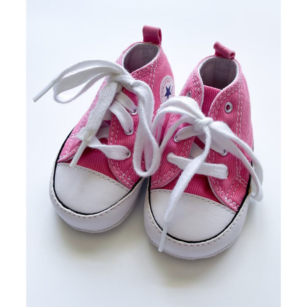 Baby Girl's Converse All Star Chuck Taylor Soft Sole Crib Shoes Size 2
